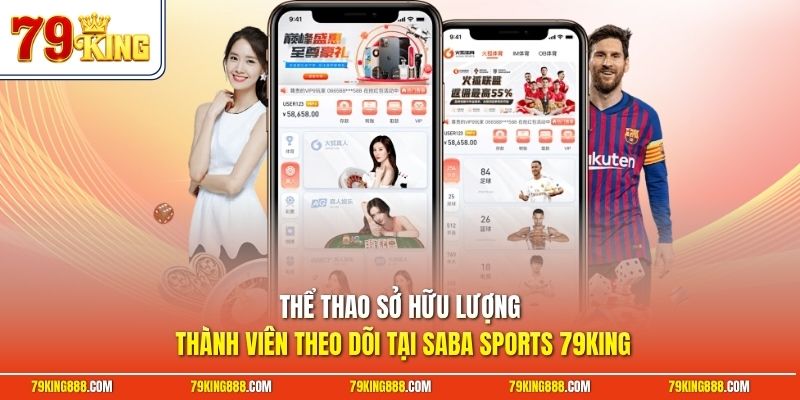 Thể thao sở hữu lượng thành viên theo dõi tại Saba Sports 79King